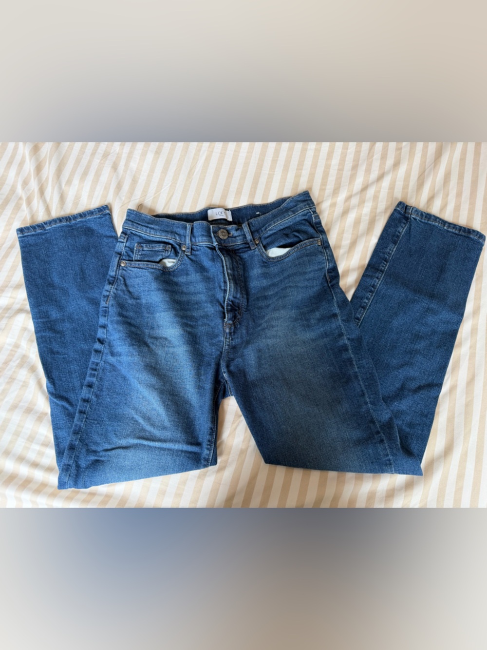 LOFT Dark Blue Straight-Leg Jeans